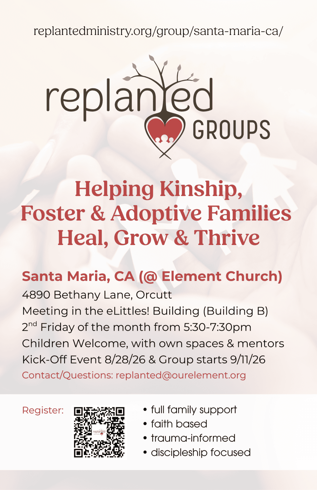 1 Replanted Support Group Invite Flyer with Details